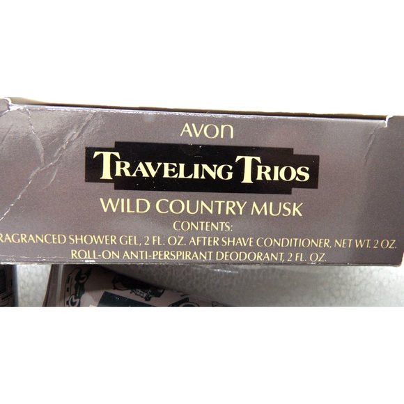 Avon Traveling Trios Wild Country Musk Shower Gel, After Shave, Roll-On NOS - Picture 3 of 3